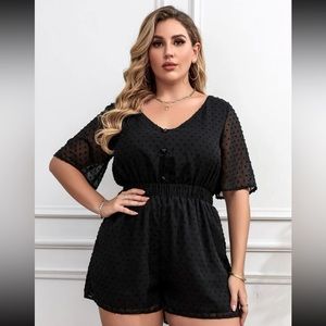 NWOT Black Elastic Waist Romper